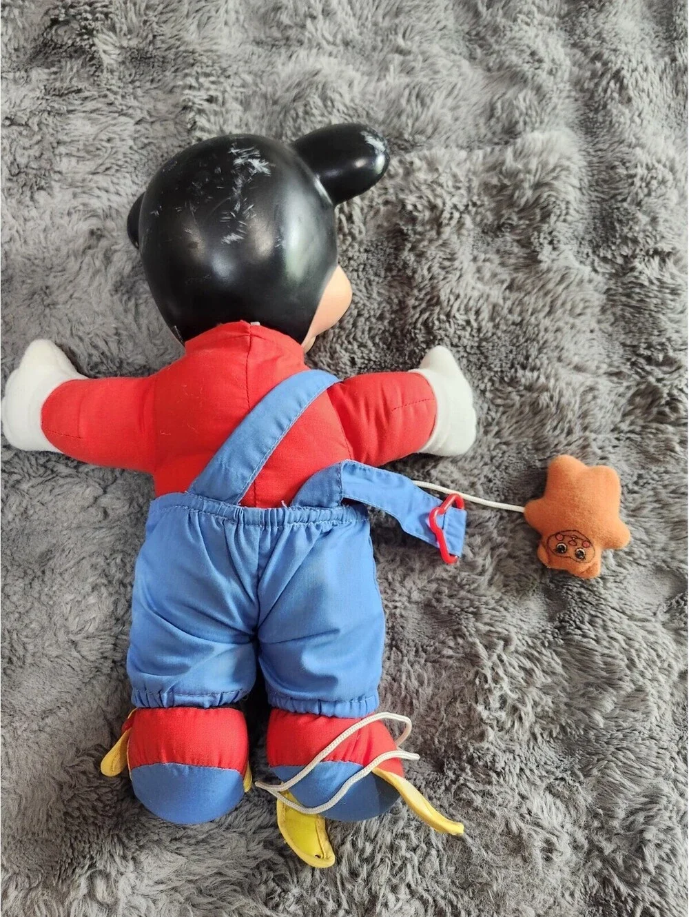 Vtg Mattel Walt Disney Mickey Mouse Learn To Dress Me Plush Soft Toy Plastic 15